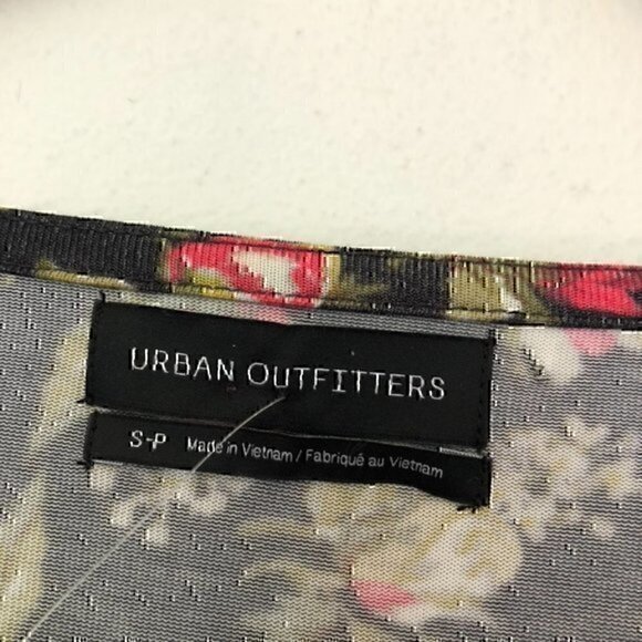 NEW NWT URBAN OUTFITTERS Dalton Ruched Mini Dress Black Floral 90s 00s Y2K Small - Picture 6 of 11